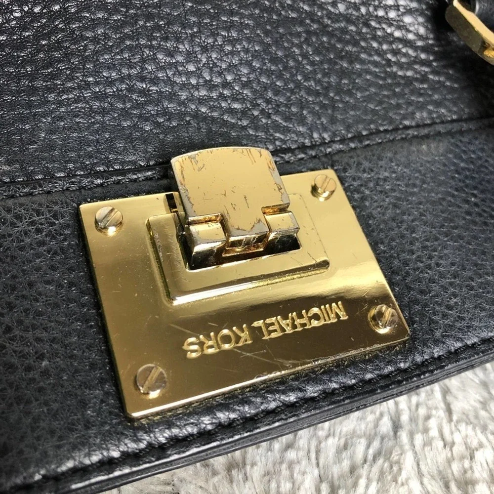 Michael Kors Black Leather Astrid Satchel - Picture 12 of 16